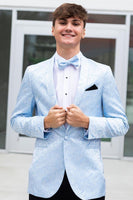 Load image into Gallery viewer, Light Blue Shawl Lapel Men&#39;s Prom Blazer