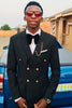 Load image into Gallery viewer, Black Peak Lapel Double Breasted 2-Piece Men&#39;s Prom Suits