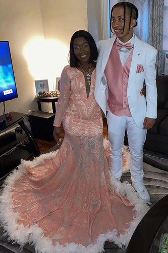 White Notched Lapel 3 Piece Prom Wedding Suits