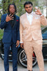 Load image into Gallery viewer, Light Khaki Notched Lapel Jacquard 2-Piece Men&#39;s Prom Homecoming Suits