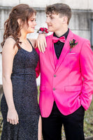 Load image into Gallery viewer, Hot Pink Notched Lapel 3 Piece Prom Homecoming Suits