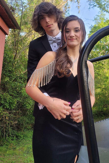 Notched Lapel Two Button Black Men's Prom Suits