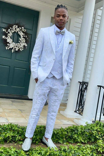 Shawl Lapel One Button White Men's Prom Suits