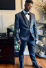 Load image into Gallery viewer, Sparkly Black 3 Piece Shawl Lapel Men&#39;s Prom Suits