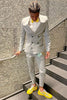 Load image into Gallery viewer, Light Grey Notched Lapel Double Breasted 2 Piece Prom Suits For Men