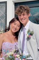 Load image into Gallery viewer, Grey Peak Lapel 2 Piece Wedding Prom Suits For Men