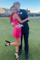 Load image into Gallery viewer, Black 2 Piece Shawl Lapel Slim Fit Men Prom Homecoming Suits