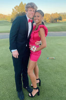 Load image into Gallery viewer, Black 2 Piece Shawl Lapel Slim Fit Men Prom Homecoming Suits