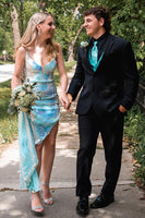 Load image into Gallery viewer, Black 2 Piece Notched Lapel Slim Fit Prom Homecoming Tuxedo For Men