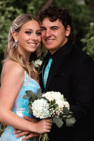 Load image into Gallery viewer, Black 2 Piece Notched Lapel Slim Fit Prom Homecoming Tuxedo For Men