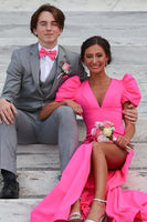 Load image into Gallery viewer, Grey 3 Piece Two Buttons Notched Lapel Men Wedding Prom Suits