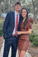 Load image into Gallery viewer, Dark Blue 2 Piece Notched Lapel Pinstriped Slim Fit Men Prom Homecoming Tuxedo