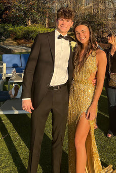 2 Piece Black Notched Lapel Slim Fit Prom Homecoming Tuxedo For Men