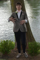 Load image into Gallery viewer, Grey Shawl Lapel 2 Piece Slim Fit Prom Wedding Tuxedo For Men