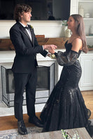 Load image into Gallery viewer, Black Notched Lapel 2 Piece Slim Fit Wedding Prom Tuxedo For Men