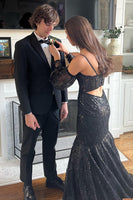 Load image into Gallery viewer, Black Notched Lapel 2 Piece Slim Fit Wedding Prom Tuxedo For Men