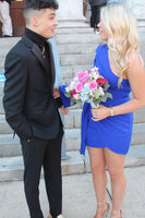 Load image into Gallery viewer, Black Notched Lapel 2 Piece Slim Fit Men Prom Homecoming Suits