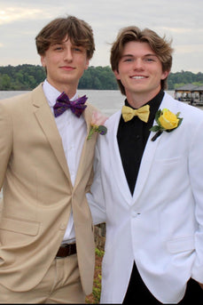 Khaki Notched Lapel Men's Prom Wedding Suits