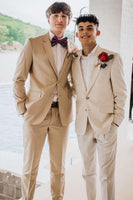 Load image into Gallery viewer, Khaki Notched Lapel Men&#39;s Prom Wedding Suits