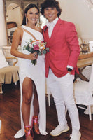 Load image into Gallery viewer, Coral 3 Piece Notched Lapel Men&#39;s Prom Suits