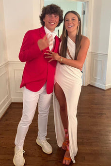 Coral 3 Piece Notched Lapel Men's Prom Suits
