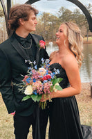 Load image into Gallery viewer, Black Notched Lapel 2 Piece Prom Suits For Men