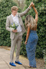 Load image into Gallery viewer, Grey 2 Piece Notched Lapel Prom Homecoming Suits For Men