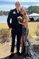 Load image into Gallery viewer, Black 2 Piece Shawl Lapel Prom Homecoming Suits For Men