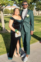 Load image into Gallery viewer, Shawl Lapel One Button Dark Green Men&#39;s Party Suits