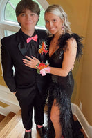 Load image into Gallery viewer, Shawl Lapel One Button Black Men&#39;s Prom Suits