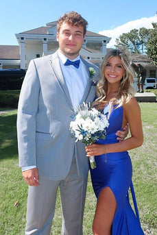 Notched Lapel One Button Grey Men's Prom Suits
