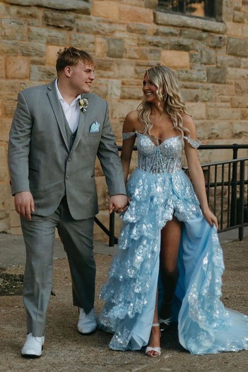 Load image into Gallery viewer, Notched Lapel Two Buttons Grey Men&#39;s Prom Suits