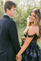 Load image into Gallery viewer, Silm Fit Notched Lapel Two Buttons Black Men&#39;s Party Suits