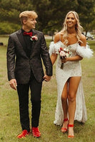 Load image into Gallery viewer, Peak Lapel One Button Black Men&#39;s Party Blazer