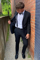 Load image into Gallery viewer, Black 2 Piece Notched Lapel Formal Prom Suits