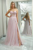 Load image into Gallery viewer, Light Pink A Line Sweetheart Long Corset Prom Dress With Slit