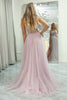 Load image into Gallery viewer, Light Pink A Line Sweetheart Long Corset Prom Dress With Slit