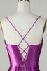 Load image into Gallery viewer, Orange Mermaid Spaghetti Straps Long Corset Prom Dress With Slit