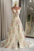 Load image into Gallery viewer, Flower A Line Long Prom Dress With Slit