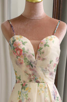 Load image into Gallery viewer, Flower A Line Long Prom Dress With Slit