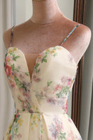 Load image into Gallery viewer, Flower A Line Long Prom Dress With Slit