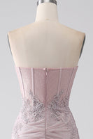 Load image into Gallery viewer, Sparkly Strapless Mermaid Corset Prom Dress with Appliques