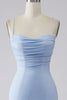 Load image into Gallery viewer, Light Blue Sparkly Mermaid Prom Dress with Slit
