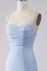 Load image into Gallery viewer, Light Blue Sparkly Mermaid Prom Dress with Slit