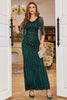 Load image into Gallery viewer, Dark Green Long Prom Dress with Beading