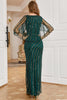 Load image into Gallery viewer, Dark Green Long Prom Dress with Beading