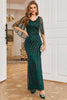 Load image into Gallery viewer, Dark Green Long Prom Dress with Beading