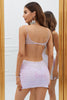 Load image into Gallery viewer, Sparkly Lilac Open Back Sequins Tight Short Homecoming Dress
