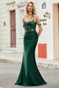 Load image into Gallery viewer, Fuchsia Mermaid Off The Shoulder Long Prom Dress with Sequins