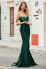 Load image into Gallery viewer, Fuchsia Mermaid Off The Shoulder Long Prom Dress with Sequins